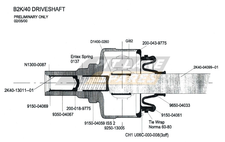 B2K/40 DRIVESHAFT Diagram